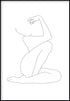 woman pose line art poster